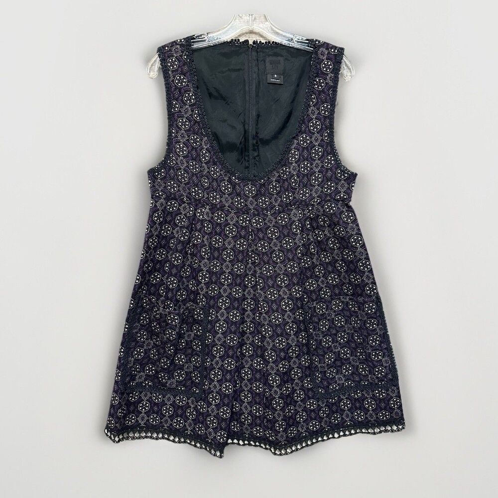 ANNA SUI Dress Babydoll Sz 8 Jumper Lace Low Key Grunge Heritage Edwardian